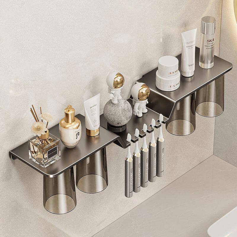 卫生间磁吸式牙刷置物架刷牙打孔壁挂电动牙刷浴室漱口杯收纳