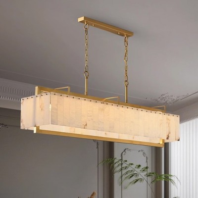 西班牙云石吊灯客厅餐厅复式楼