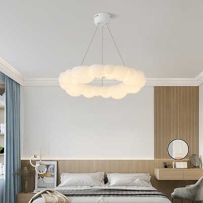 奶油风泡泡云客厅吊灯