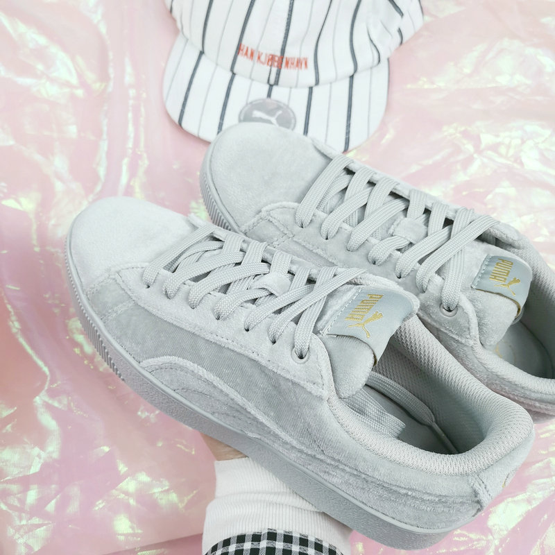 Puma板鞋蕾哈娜厚底松糕绒面