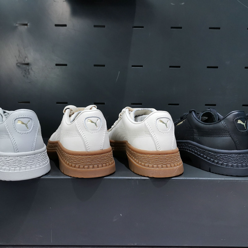 puma彪马漆皮女鞋果冻水晶底休闲板鞋皮革时尚休闲复古系带370982