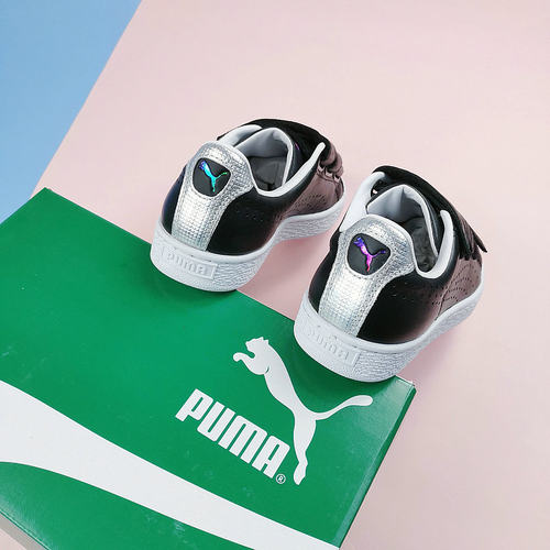 Puma儿童休闲板鞋黑色拼接