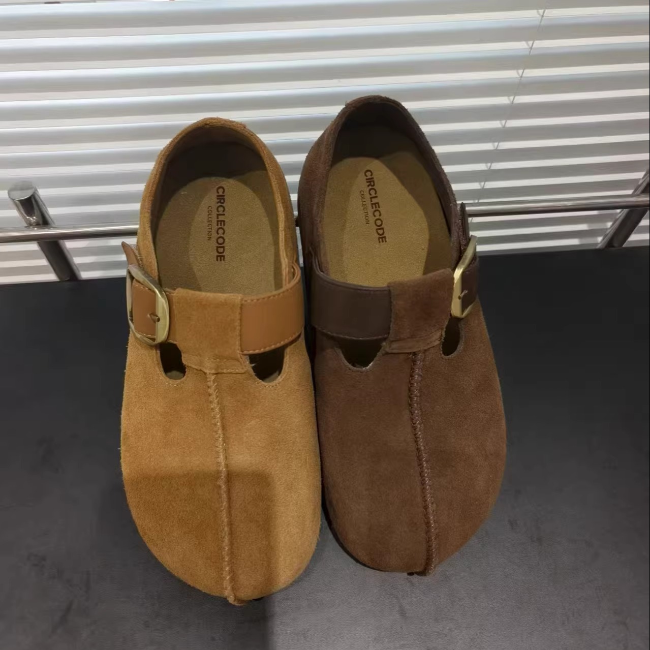 真皮复古内增高勃肯鞋女2025新款