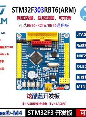 STM32F303RBT6开发板 核心板带JTAG口意法mcu学习板 可开票带资料