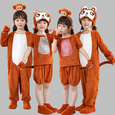 新款儿童小猴子演出服动物话剧猴子捞月幼儿园猴子舞蹈表演服