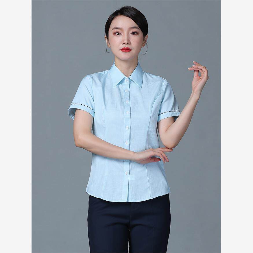 中国邮政工作服女士新款套装衬衣夏季短袖邮储营业员工装衬衫