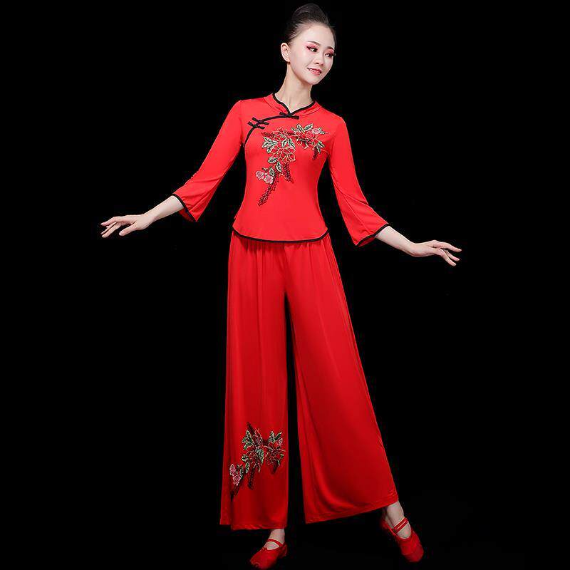 春季跳舞衣服广场舞服装