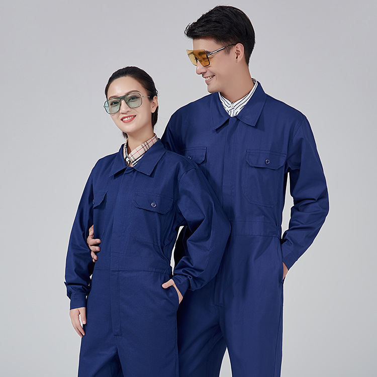 新款纯棉连体工装电焊劳保服气修可加工夏季印船厂工作服