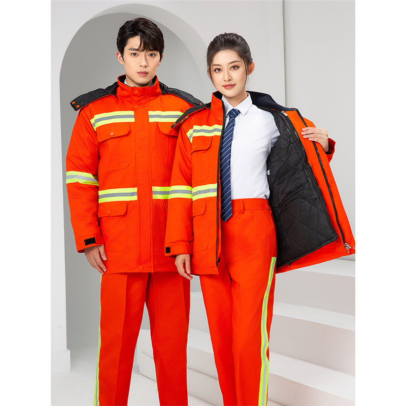 冬季环卫棉服加厚防寒反光棉袄