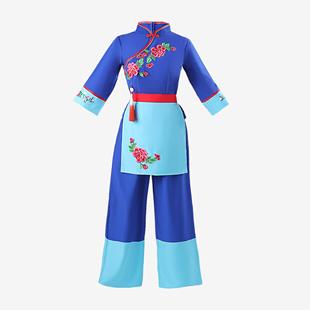 秧歌舞演出服装女民族风优雅村姑采茶舞蹈服2024年新款斗笠舞套装
