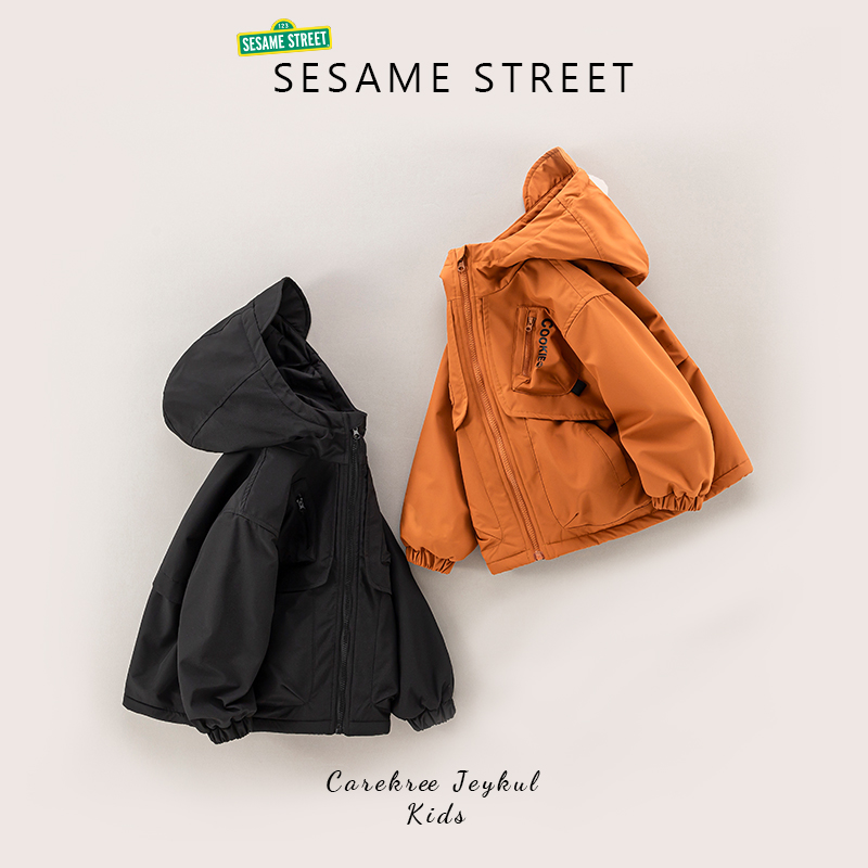 【主播推荐】芝麻街秋季新款儿童连帽工装防风外套ZMQB201