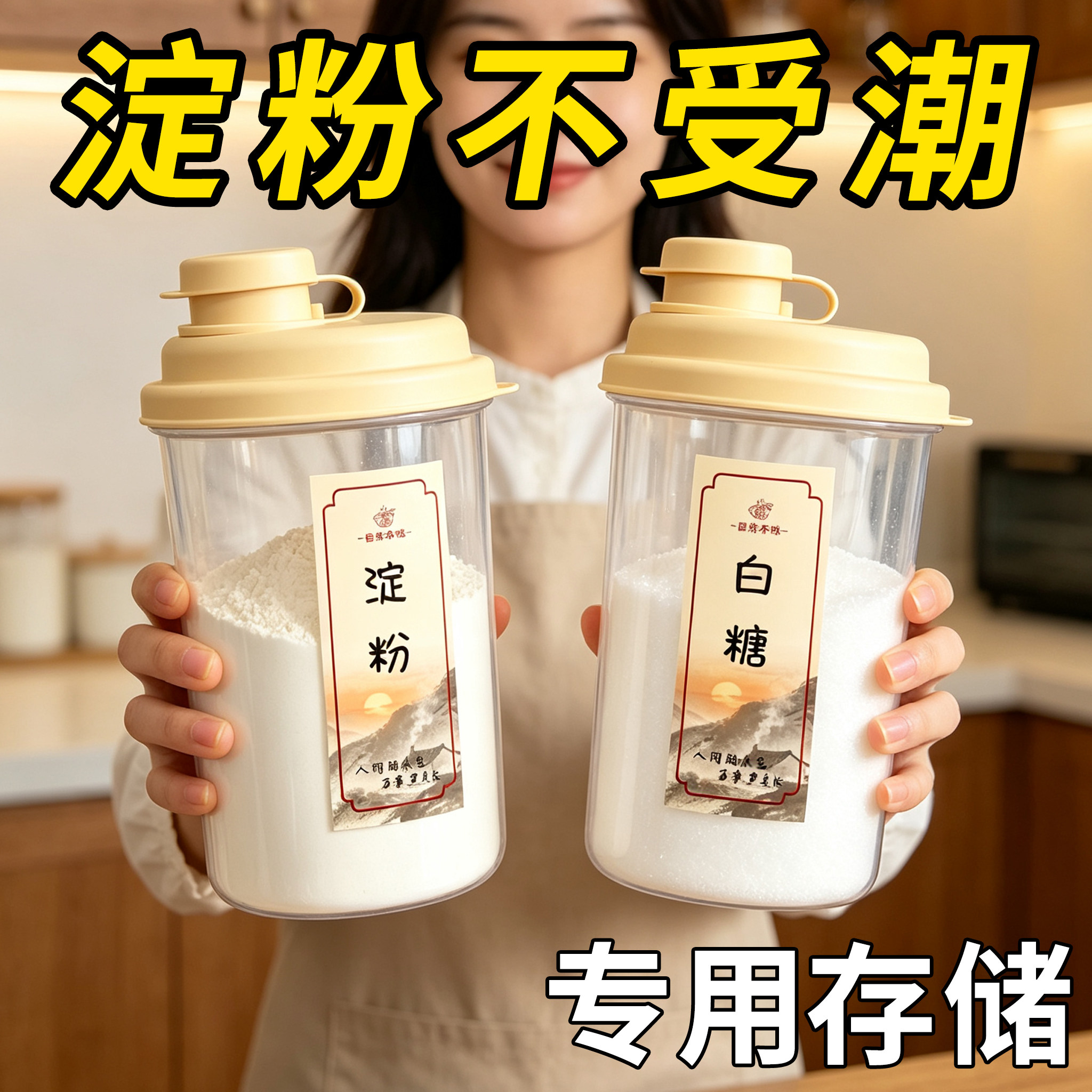 食品级翻盖密封罐防潮调料分装图片