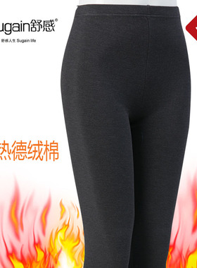 舒感新款82231女装德绒单裤发热纤维中厚秋裤冬季身保暖裤棉毛裤