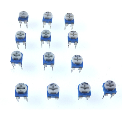 蓝白可调电阻卧式电位器100/200R