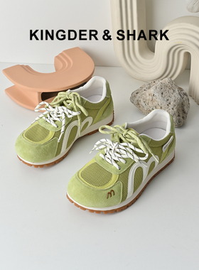 KDS经典鲨女鞋2026年夏专柜新品多巴胺猪皮革薄款透气休闲德训鞋