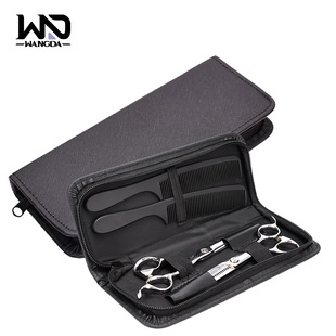 美发剪刀包两把装理发师便携黑色剪刀包装盒剪刀收纳包皮包工具包