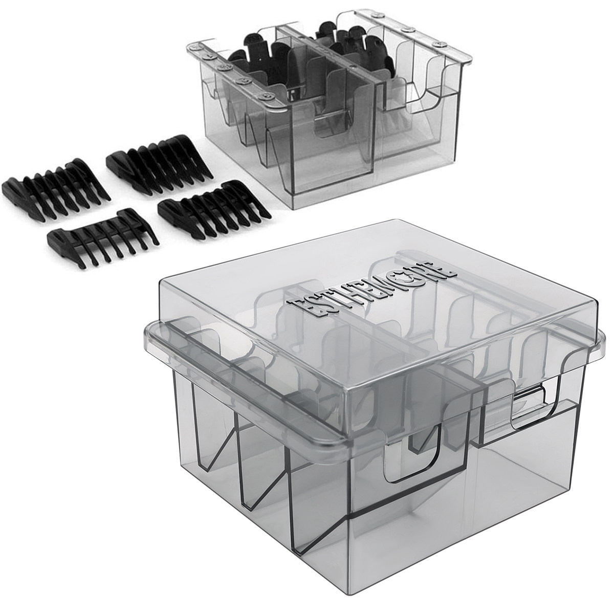 发廊限位梳子电推剪通用油头男士定位梳卡齿限位梳配件卡尺收纳盒