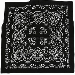 原单纯棉68CM黑色腰果花包头巾男抹胸装饰大方巾女潮领巾bandanas