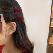 川野迷你蝴蝶结发夹头饰网红气质边夹侧边刘海夹前额小夹子女发饰