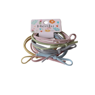 韩国简约发圈基础蝴蝶结发绳少女甜美头绳扎头发橡皮筋头饰6根装