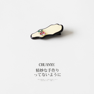 川野法式樱桃水钻黄色发夹