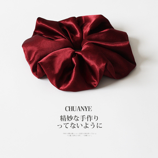 川野法式醋酸丝绸大肠发圈女新款简约轻奢发绳不勒头发扎马尾发饰