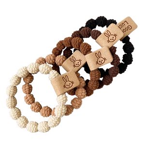 川野高弹力兔子发圈藕节头绳网红发绳可爱橡皮筋基础耐用扎发头饰