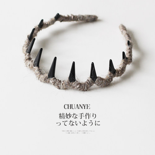 川野黑齿针织发箍2025新款