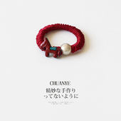 川野法式 卡通小马褶皱小肠发圈新款 简约百搭橡皮筋高弹力耐用发饰