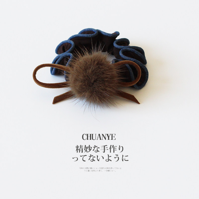 川野韩式咖色毛球小肠发圈新款时尚高级感扎丸子头的皮筋头饰发饰,饰品/流行首饰/时尚饰品新,发饰,淘宝优惠券,粉丝福利购,淘宝优惠卷