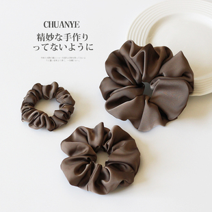简约扎高马尾不塌发绳发饰 时尚 川野法式 氛围感缎面大肠发圈女新款