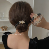 川野欧根纱大肠发圈2025年网红新款 气质高级感发绳女扎头头绳发饰