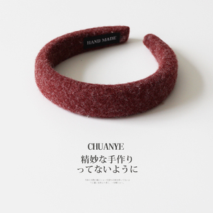 川野法式 简约百搭高颅顶压发头箍头饰发饰 秋冬毛绒纯色发箍女新款