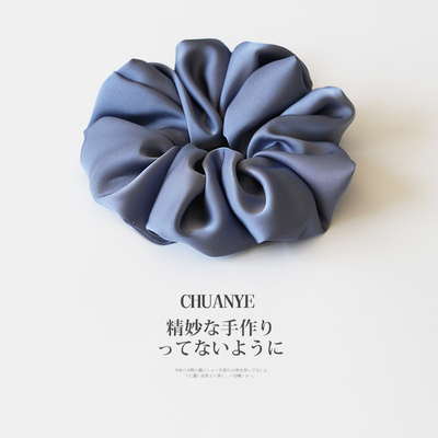 川野法式蓝色缎面大肠发圈