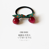 川野蝴蝶结樱桃发圈韩版 扎头发橡皮筋头绳简约气质发绳网红头饰女