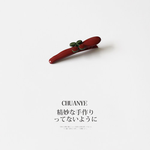 红樱桃发夹女小众设计新款