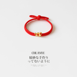 川野法式金色小蛇小肠发圈女新款时尚个性扎马尾的橡皮筋头饰发饰