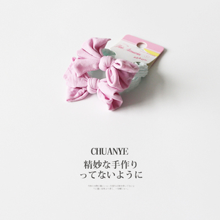 川野蝴蝶结头饰发绳可爱简约气质发圈头绳女皮套简约橡皮筋扎头发