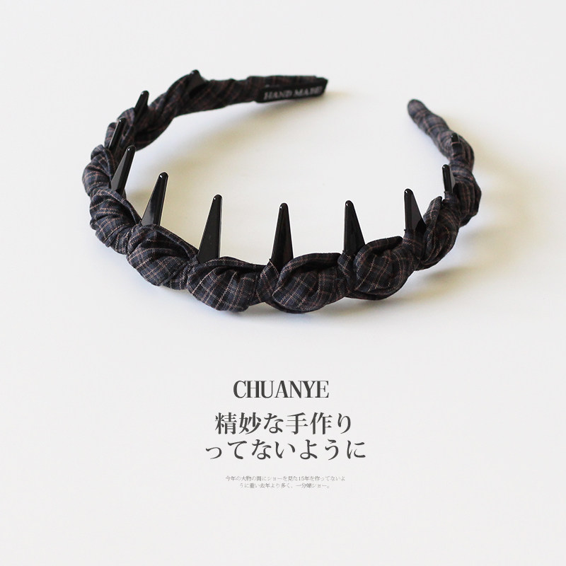 川野法式复古碎花缠绕头箍女新款时尚小众高颅顶带齿防滑发箍头饰