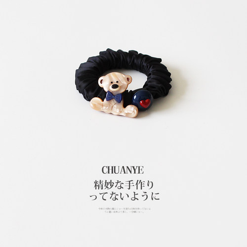 川野韩系小众可爱红色蝴蝶结发绳