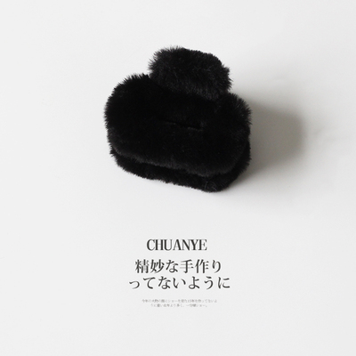 川野日韩秋冬毛绒方形抓夹