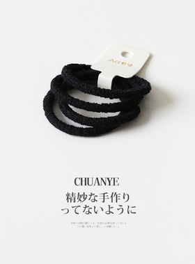 川野韩式秋冬植绒小皮筋新款简约高级感高弹力发绳不勒发头饰发饰