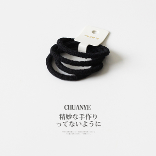 川野韩式秋冬植绒小皮筋新款简约高级感高弹力发绳不勒发头饰发饰