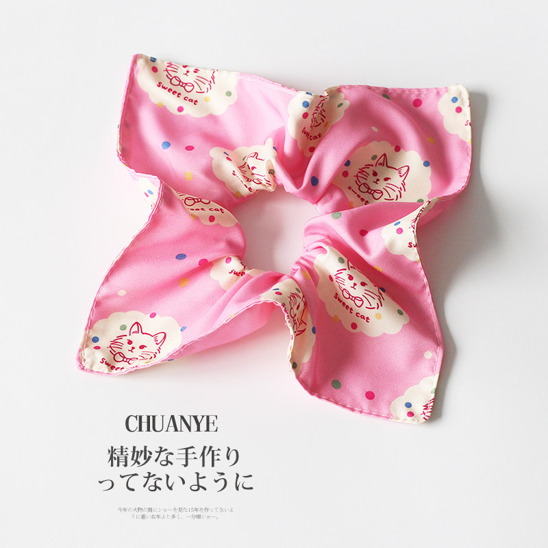 川野日韩粉色小猫方巾发圈新款甜美可爱少女扎马尾的发绳头饰发饰,饰品/流行首饰/时尚饰品新,发饰,淘宝优惠券,粉丝福利购,淘宝优惠卷