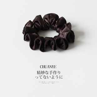 川野法式缎面褶皱小肠发圈新款轻奢时尚头绳不勒发无扎痕头饰发饰