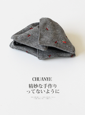 川野法式灰色樱桃三角形抓夹女新款甜美百搭鲨鱼夹大号发量多头饰