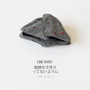 川野法式灰色樱桃三角形抓夹女新款甜美百搭鲨鱼夹大号发量多头饰