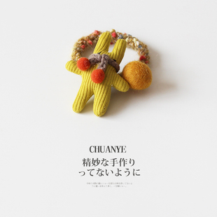 川野法式秋冬黄色布偶小皮筋新款可爱慵懒风扎马尾的皮筋头饰发饰