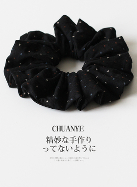 川野法式布艺褶皱大肠发圈女新款简约高级感扎马尾的发绳头饰发饰