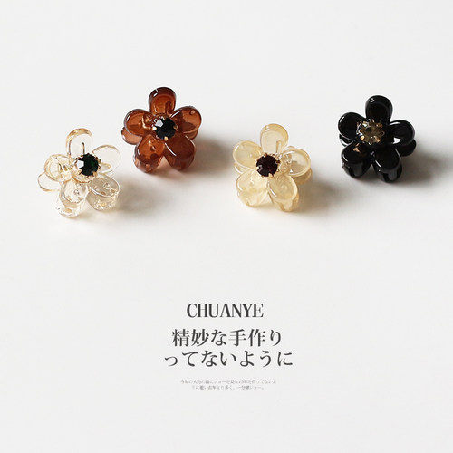 川野网红新款迷你简约风发夹花朵